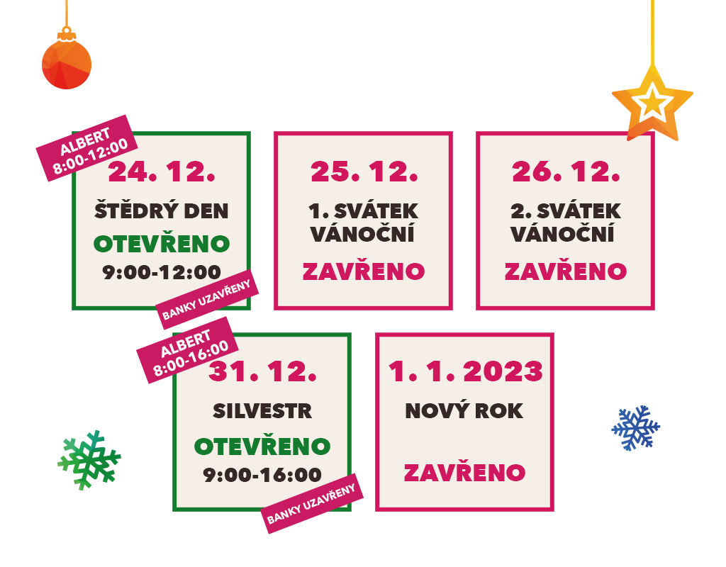 Otevírací doba Prosinec 2023