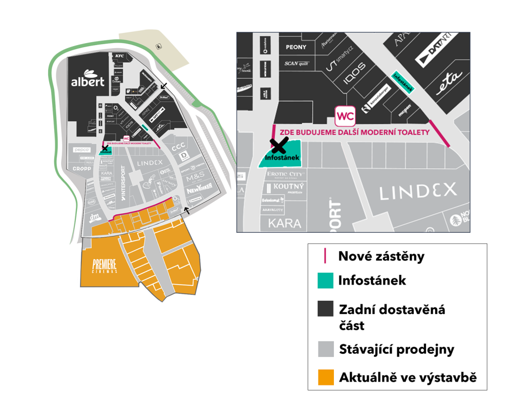 mapa Varyády - new pasáž