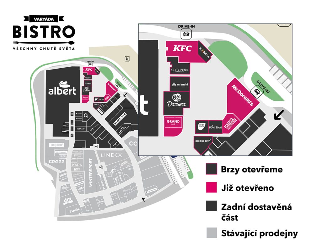 Mapa Varyády - foodcourt