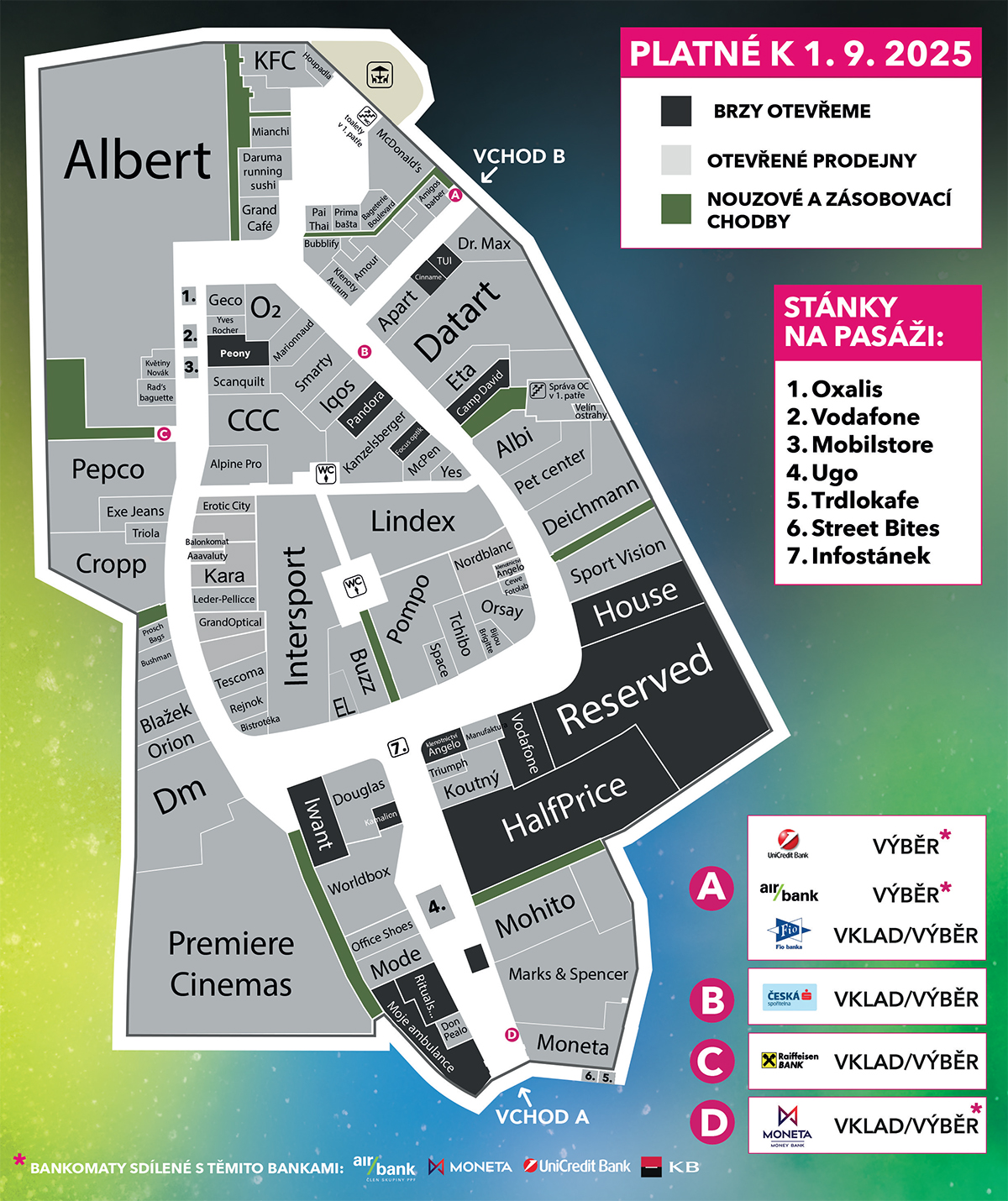 Aktuální mapa centra