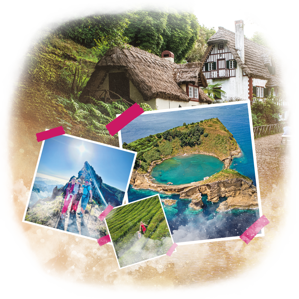 Fotografie přírodní scenérie, hor a tradičních domů