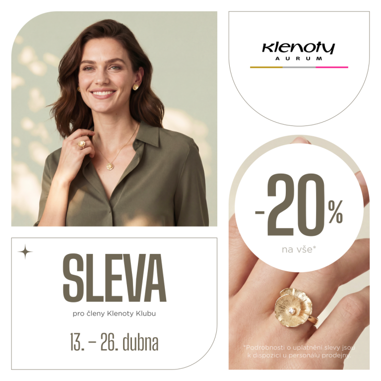 Žena v khaki haleně, nabídka slevy na šperky