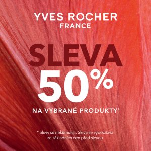 Yves Rocher reklama na 50% slevu vybraných produktů