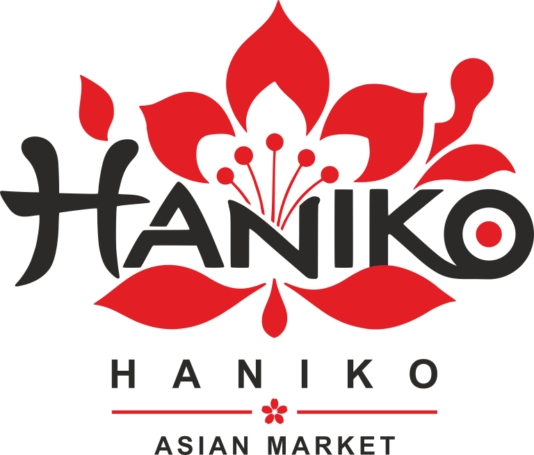 Logo Haniko Asian Market s červenou květinou