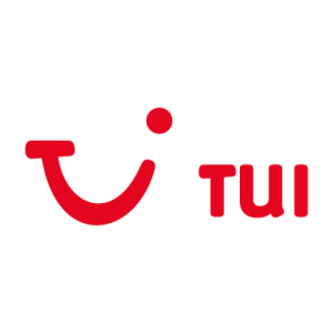 Alt text: Logo společnosti TUI v červené barvě