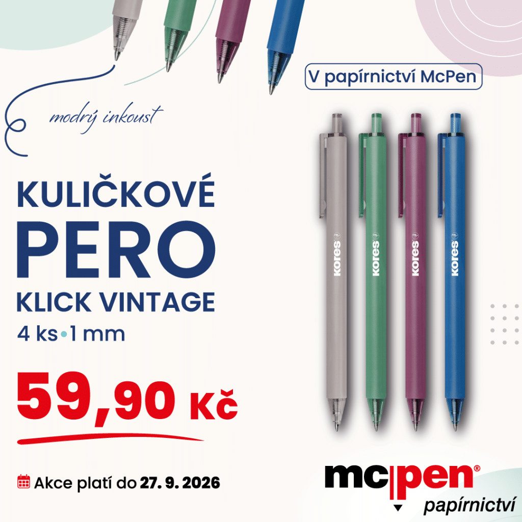 Barevná kuličková pera McPen s reklamním textem a cenou